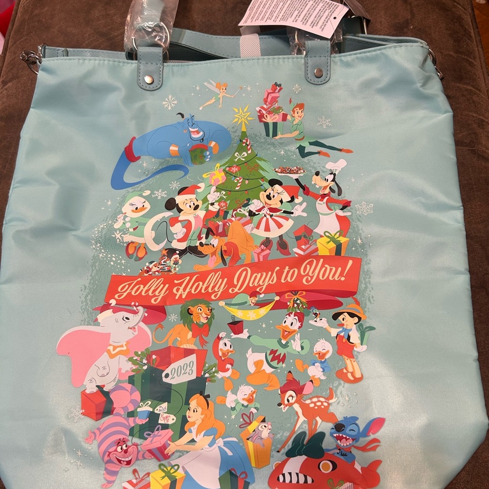 NWT Disney’s Holiday Characters Tote Bag - Light Blue